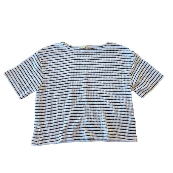 Madewell Embroidered Boxy Knit Tee in Stripe Size S NWT - Picture 2 of 6